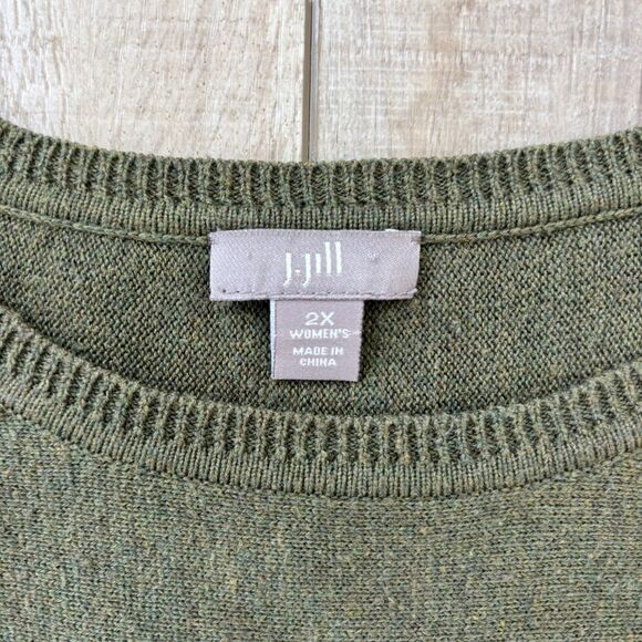 J.Jill Womens Green Sweater Dress 2X Cotton Capsule Classic Minimalist Teacher - Picture 3 of 12